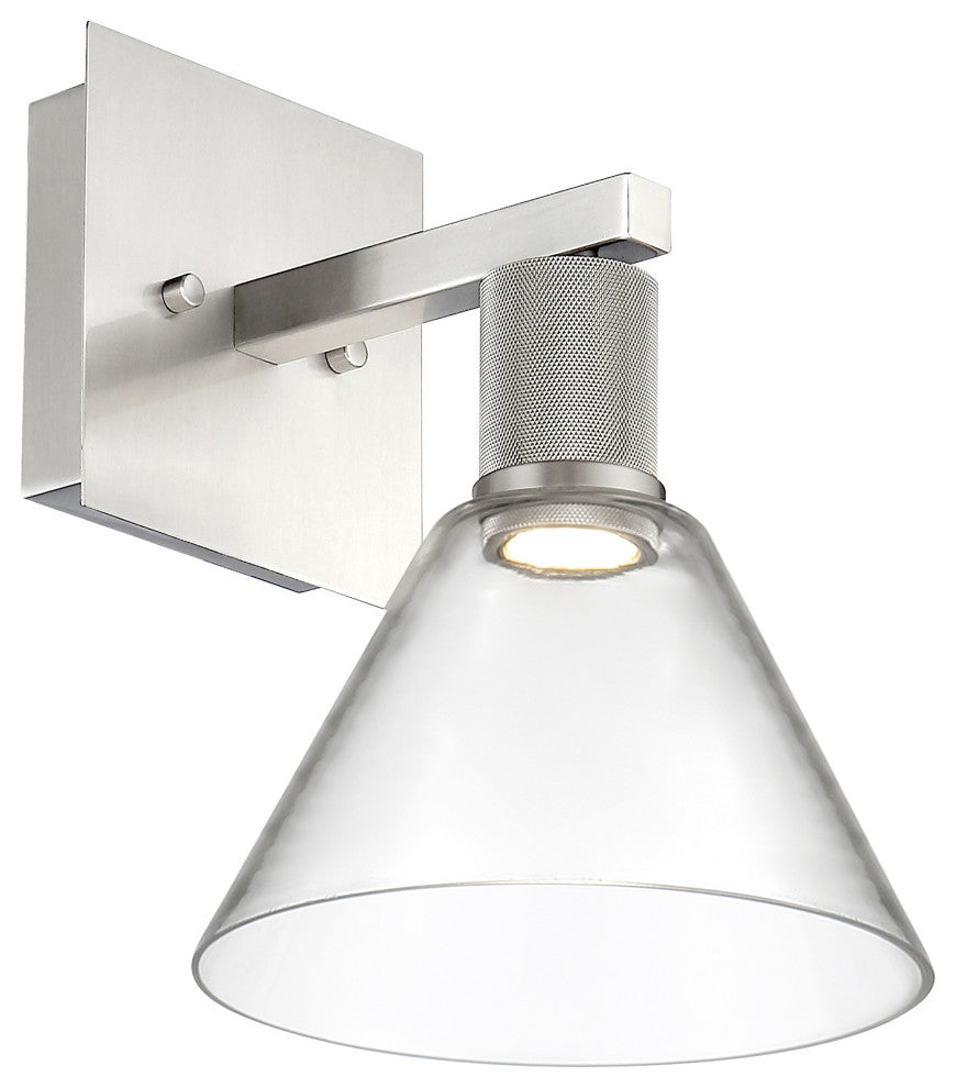 Access Port Nine 1-Light Martini LED Wall Sconce Brushed Steel