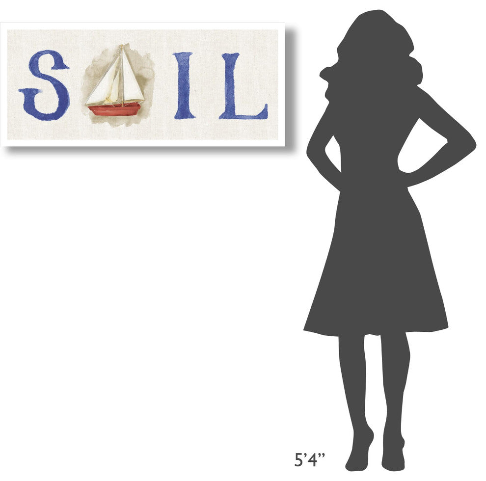 "New Horizons Sail on Linen" Digital Paper Print by Elyse DeNeige, 42"x18"