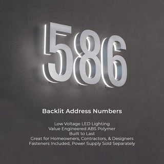 Address Numbers, 7-in. Durable ABS-Polymer, Silver, 1
