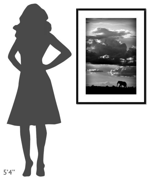 "He Walks Under An African Sky" Framed Digital Print by Wildphotoart, 28"x38"