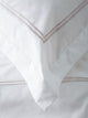 1000 Thread Count 2 Stripe Embroidery Duvet Set, Light Gray on White, King Duvet