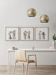 I Picked Peonies Triptych, Set of 3, 24x24 Panels