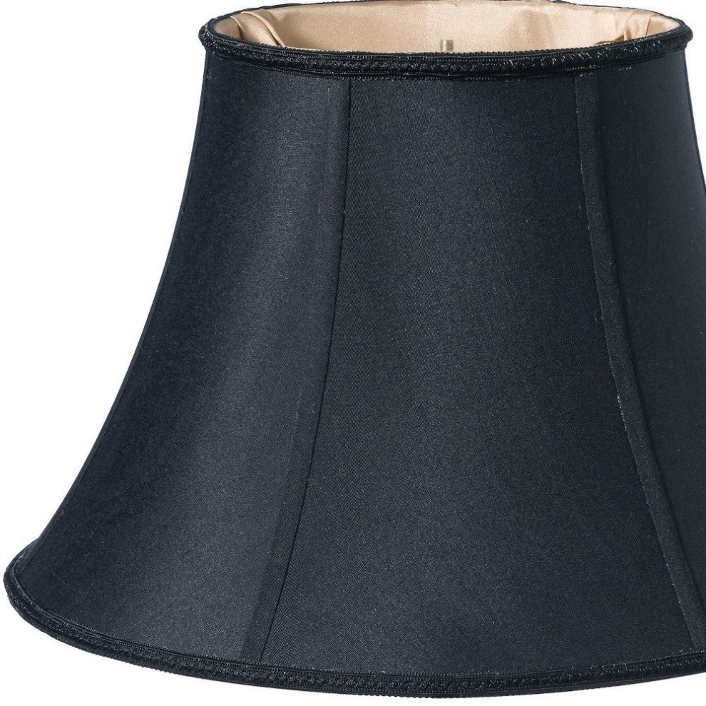 12" Black With Bronze Lining Slanted Oval Paperback Shantung Lampshade