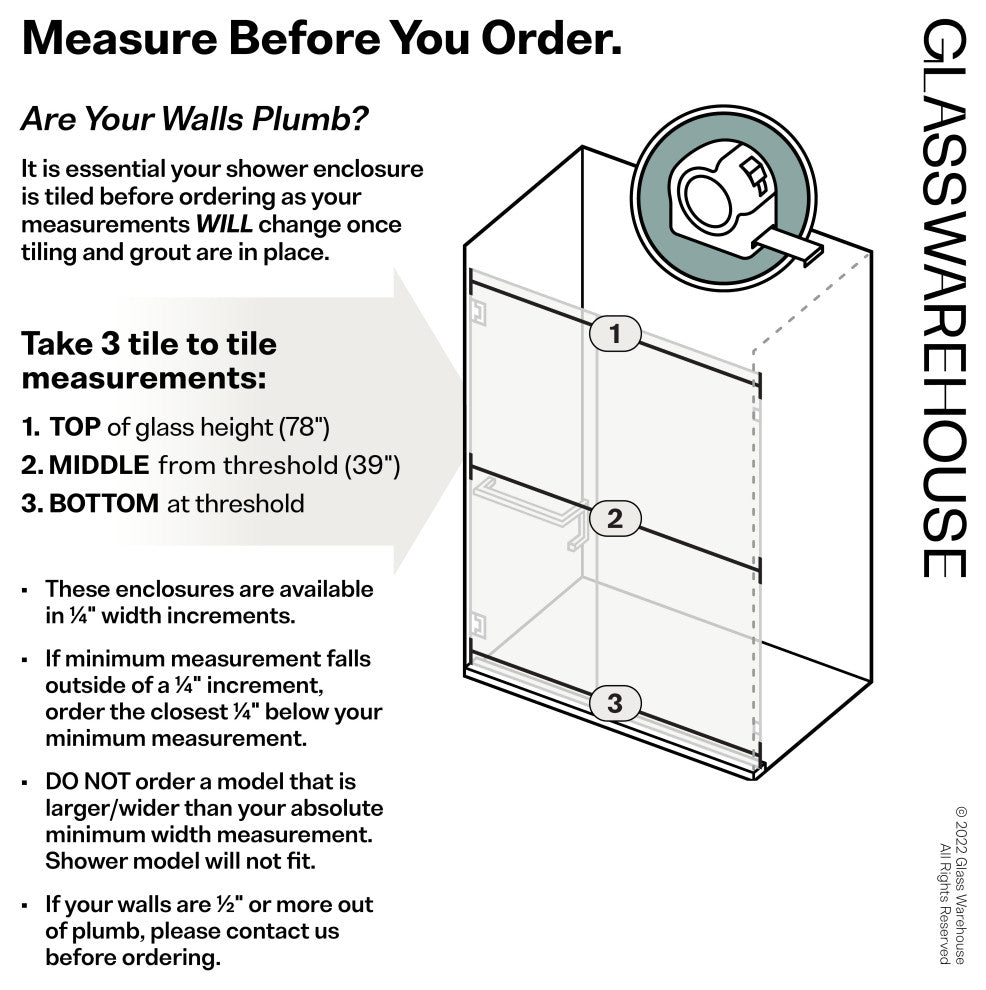 Umbra Frameless Wall Hinged Shower Door Towel Bar and Single Stationary Panel