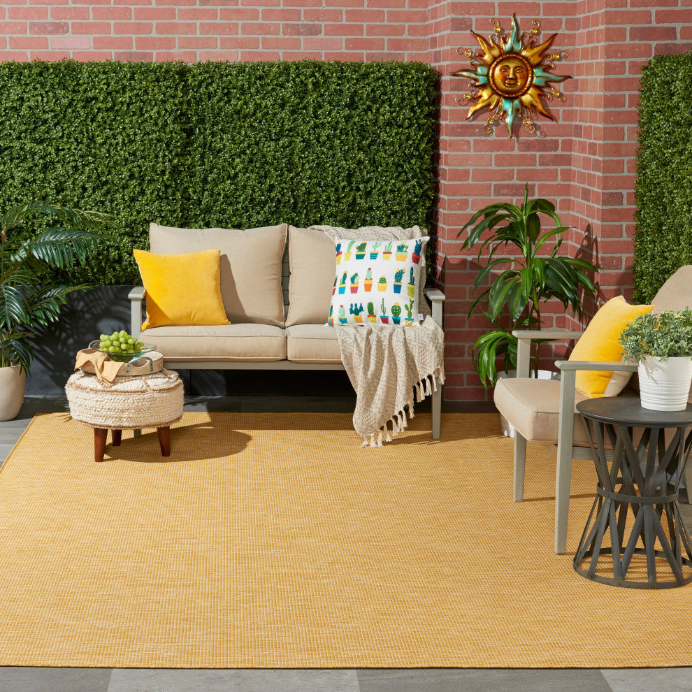 Nourison Positano Contemporary Area Rug, Yellow, 9'x12'