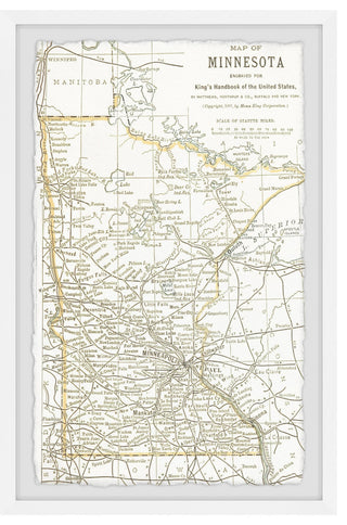 "Minnesota Outline" Framed Painting Print, 20x30