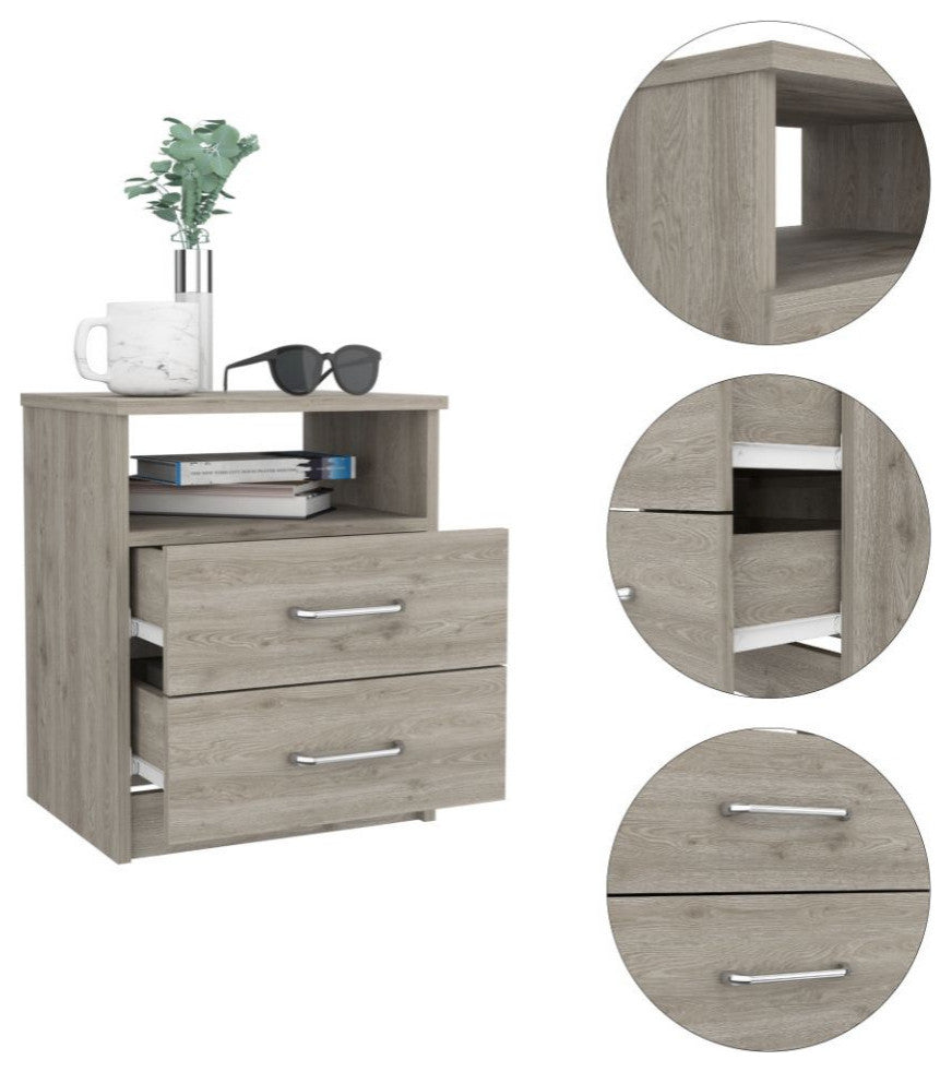 Oklahoma Night Stand, Light Gray