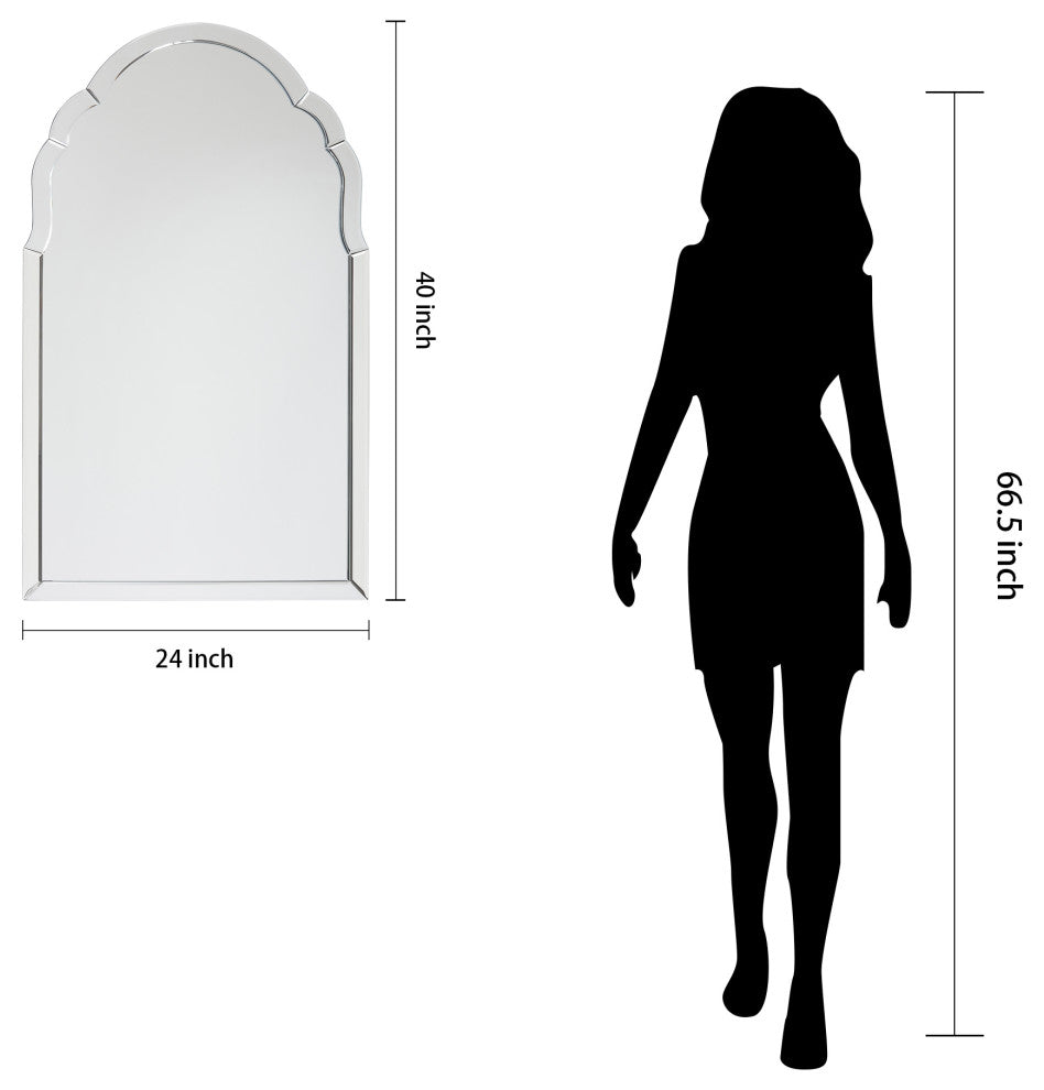 Elegant Beveled rectangular Wall Mirror, Vanity, Bedroom Mirror, 24"x40"