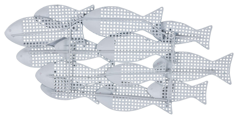 Contemporary Blue Ombre Metal Fish Wall D"cor