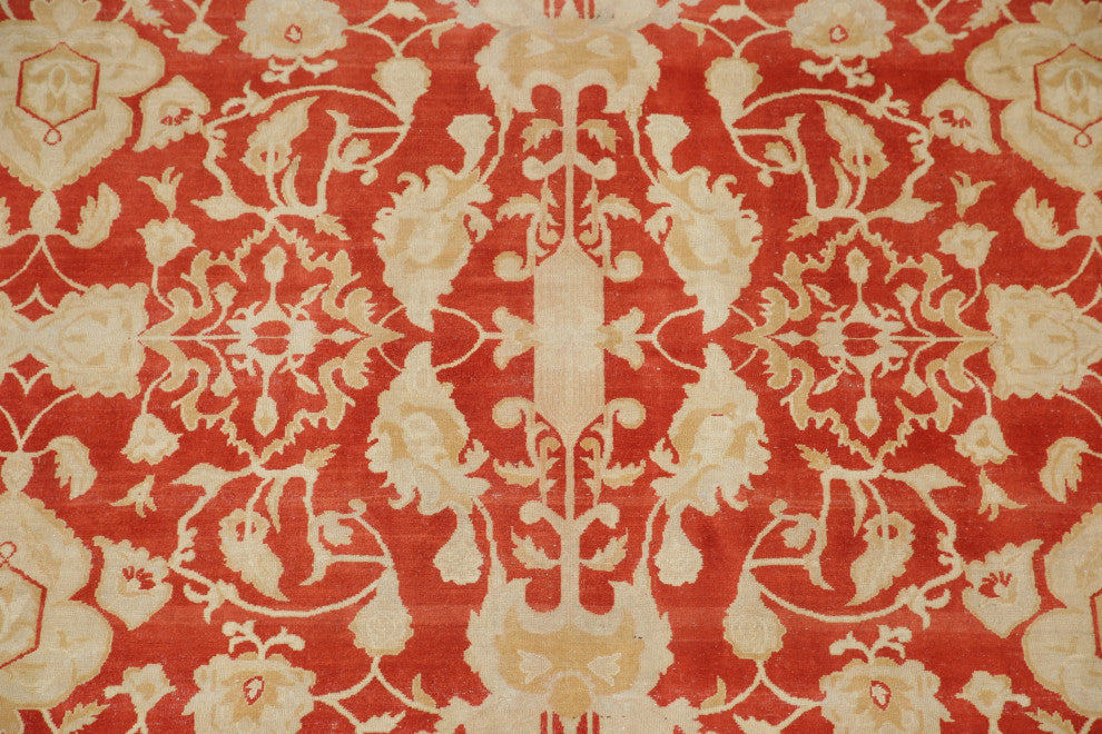 Rustic Style All-Over Hand Made Turkish Area Rug Oriental, Rust, 9 X 13 Ft.
