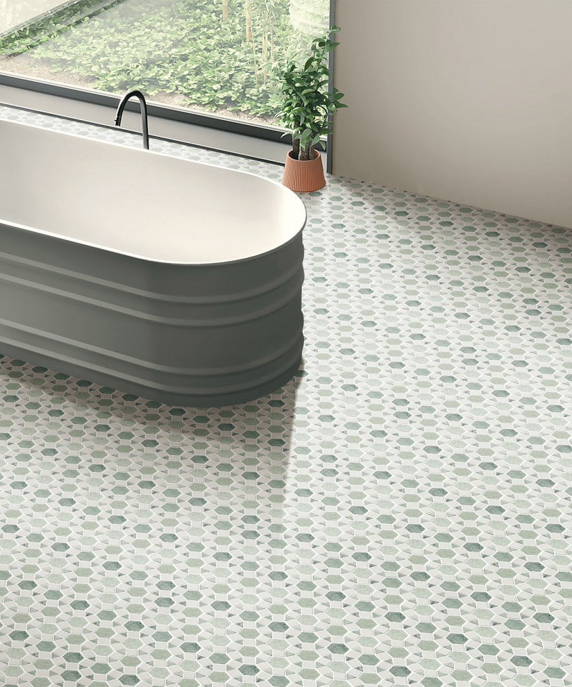 10-Pieces of 3.25" x 12.75" Marble Novelty Mosaic Wall & Floor Tile