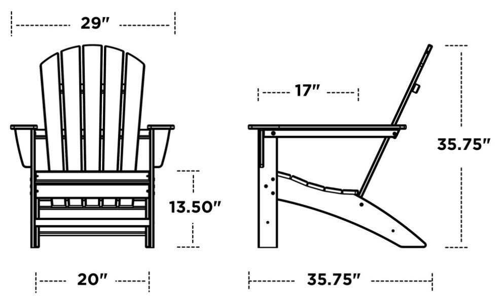 Nautical Adirondack Chair, Slate Gray