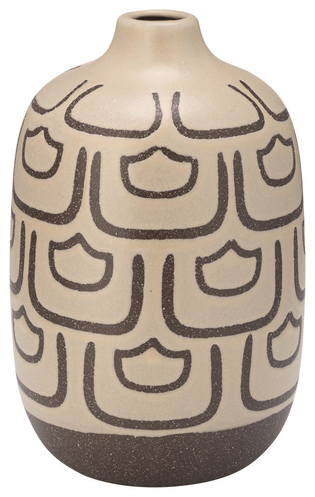Ceramic 10"H Decoractive Vase, Irish Cream