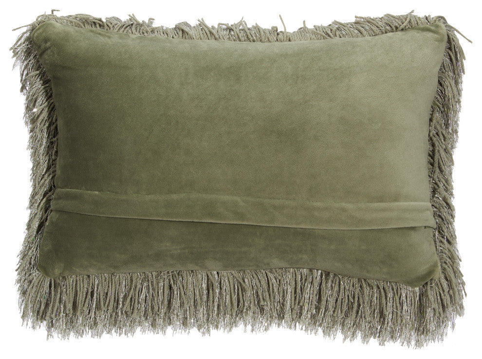 Mina Victory TL004 Throw Pillow, Sage, 14" x 20"