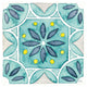 "Garden Getaway Tile VIII Teal" Digital Paper Print by Laura Marshall, 42"x42"
