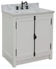 30" Single Vanity, Glacier Ash, White Carrara Top, Rectangle Sink