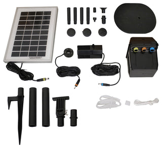 Sunnydaze Solar Pump and Panel Kit with Battery Pack and LED  - 79 GPH