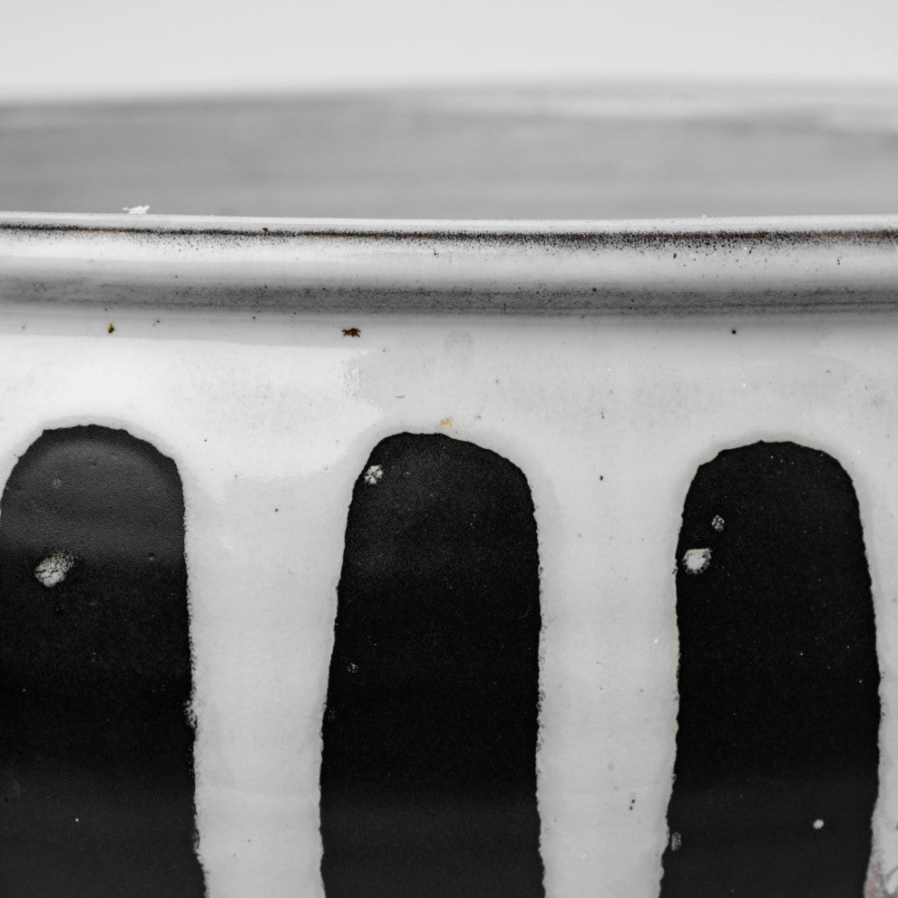 White and Black Ceramic Decorative Bowl