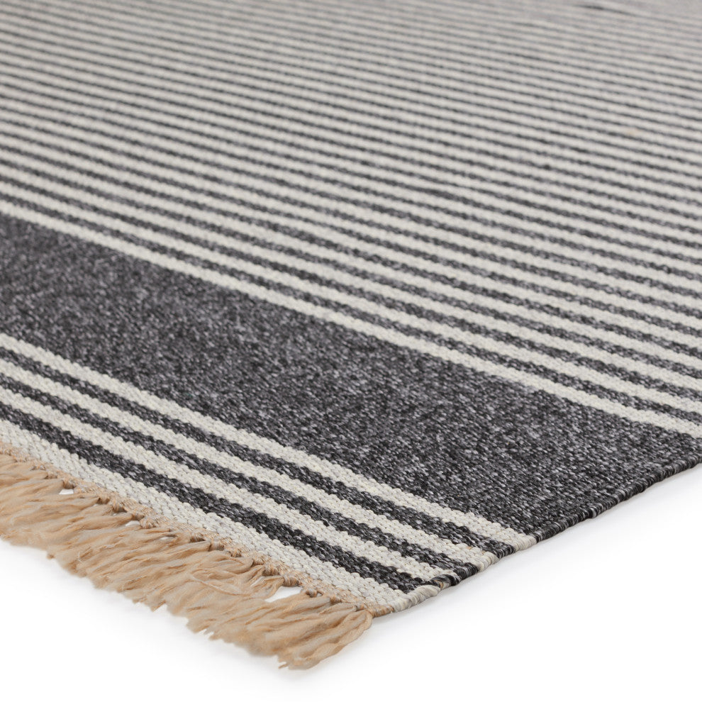 Vibe by Jaipur Living Strand Indoor/ Outdoor Striped Area Rug, Dark Gray/Beige