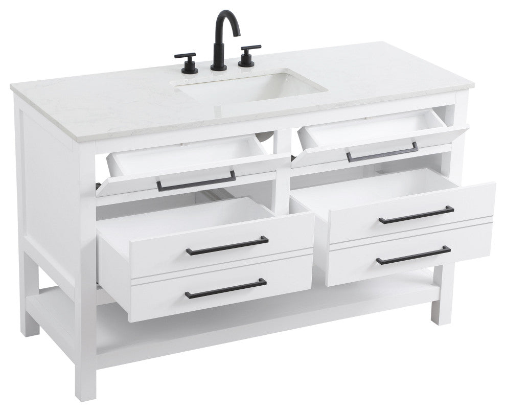 Home Living 54" Single Bathroom Vanity, White