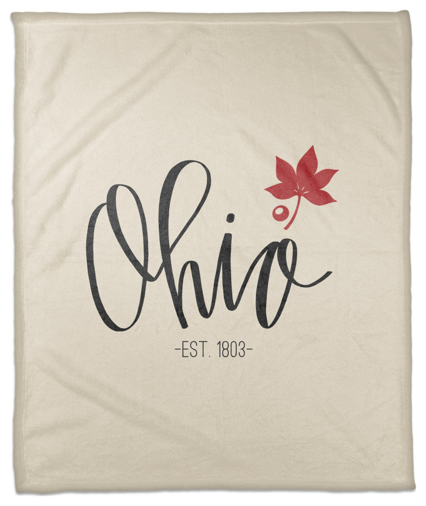Ohio Established 50x60 Coral Fleece Blanket