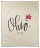 Ohio Established 50x60 Coral Fleece Blanket