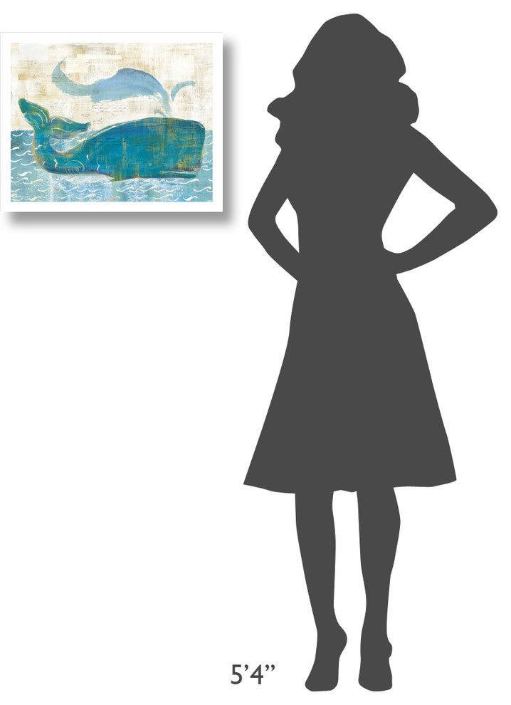 "On the Waves I Whale Spray" Digital Paper Print by Sue Schlabach, 22"x18"
