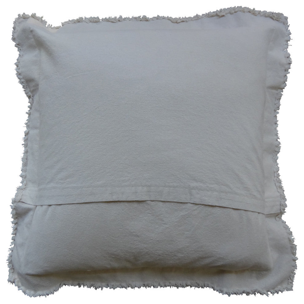 Coastal Frayed Edge Euro Pillow, Khaki Sea Turtle Applique
