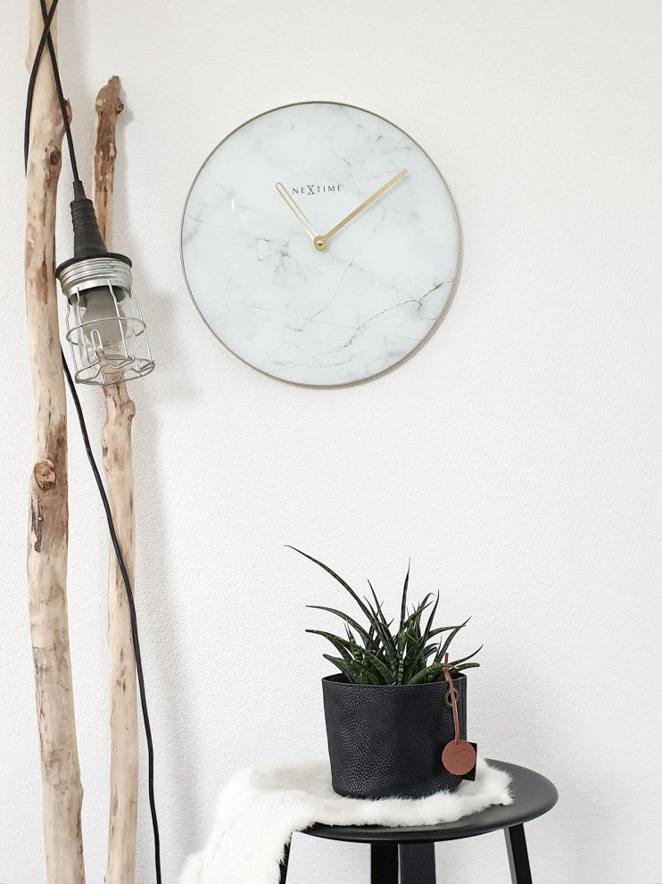 NeXtime Marble Wall Clock, White