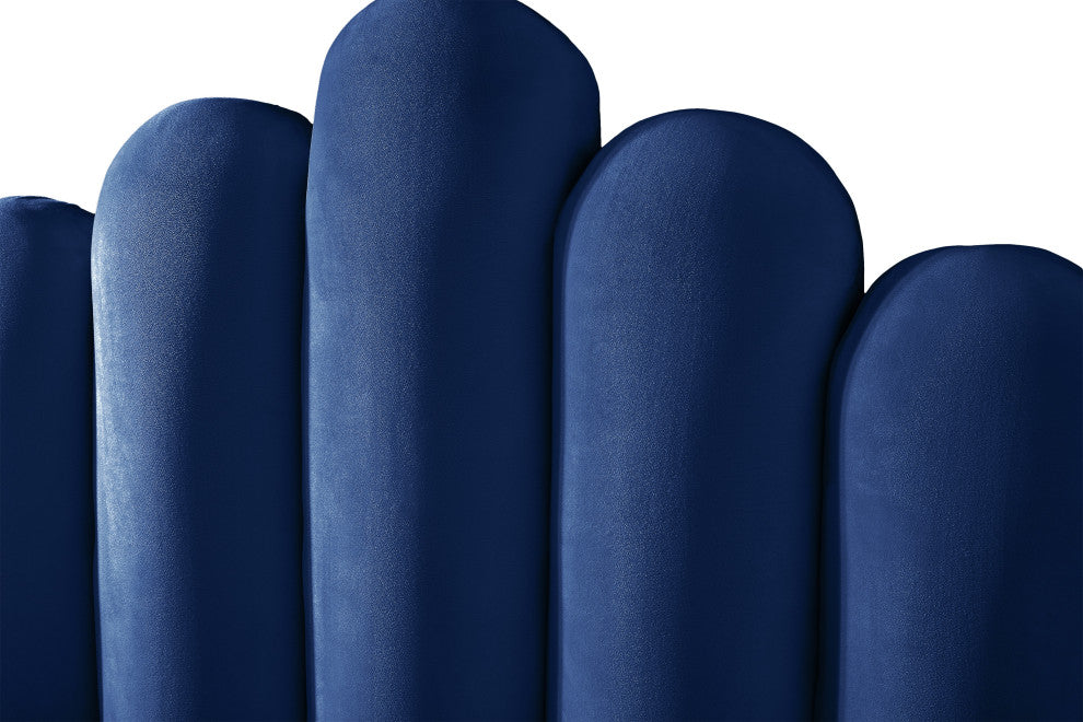 Lily Velvet Bed, Navy, Full