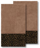 Linum Home Turkish Cotton Spots 2-Piece Embellished Bath Towel Set, Latte