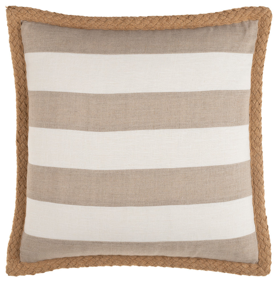 Surya Warrick Oatmeal Pillow Shell With Polyester Insert 18"H X 18"W
