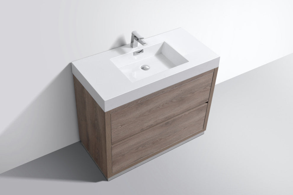 Bliss 40" Free Standing Bathroom Vanity, Butternut