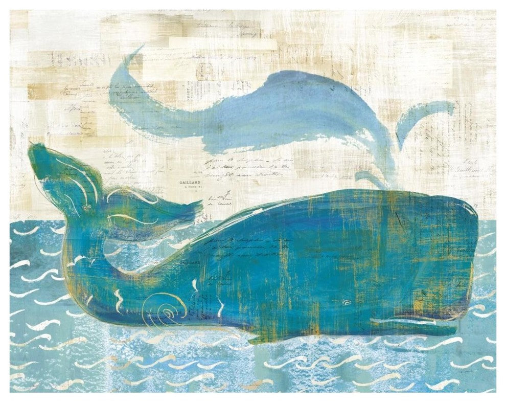 "On the Waves I Whale Spray" Digital Paper Print by Sue Schlabach, 30"x24"