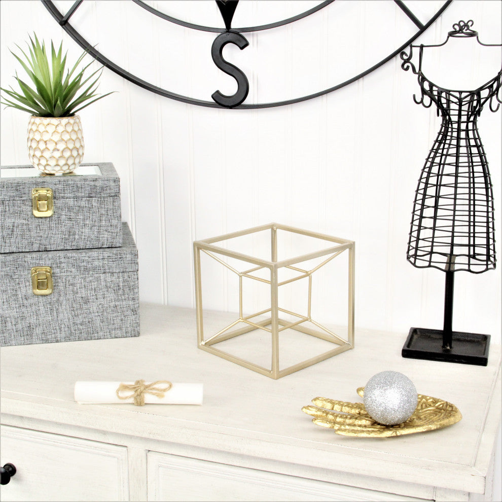 Metal Tesseract Shaped Table Decor