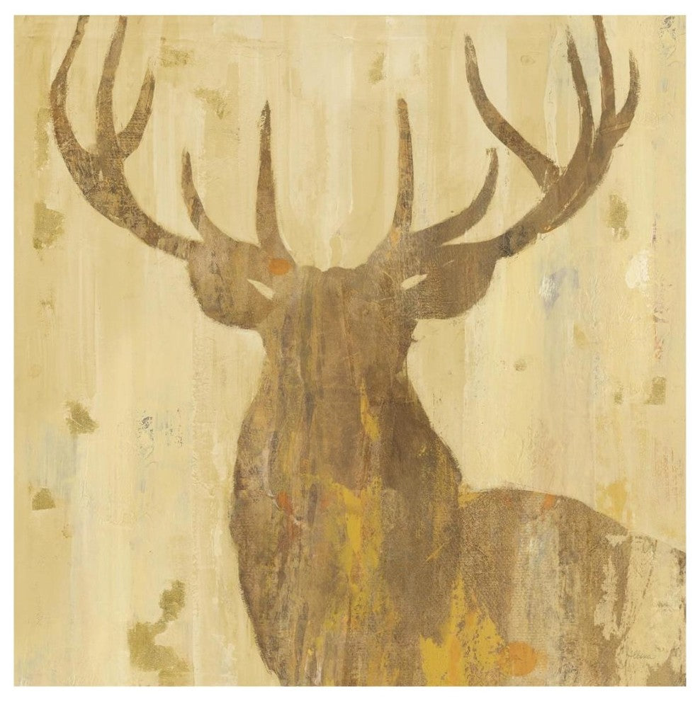 "Golden Antlers III" Digital Paper Print by Albena Hristova, 20"x20"