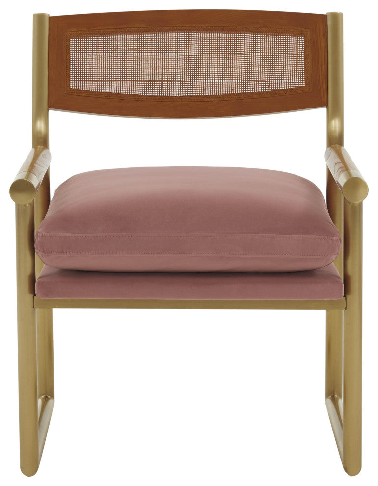 Harlow Rattan Mauve Velvet Chair