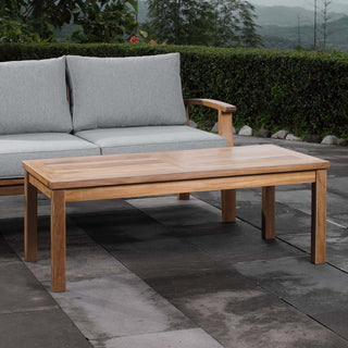 Natural Marina Outdoor Patio Teak Rectangle Coffee Table