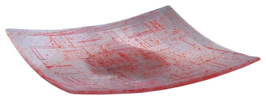 14Sq Metro Fusion Tangerine Glass Plate