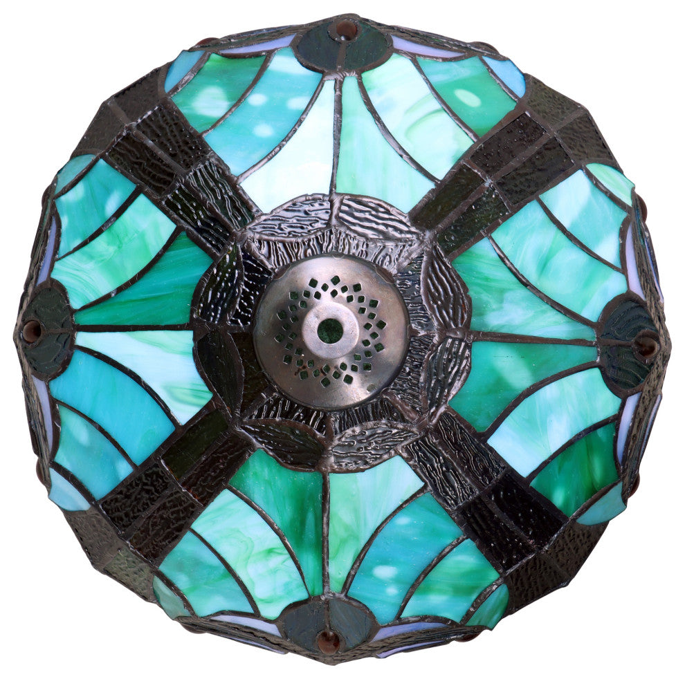 Liaison Tiffany-Style 1-Light Victorian Table Lamp 12" Shade