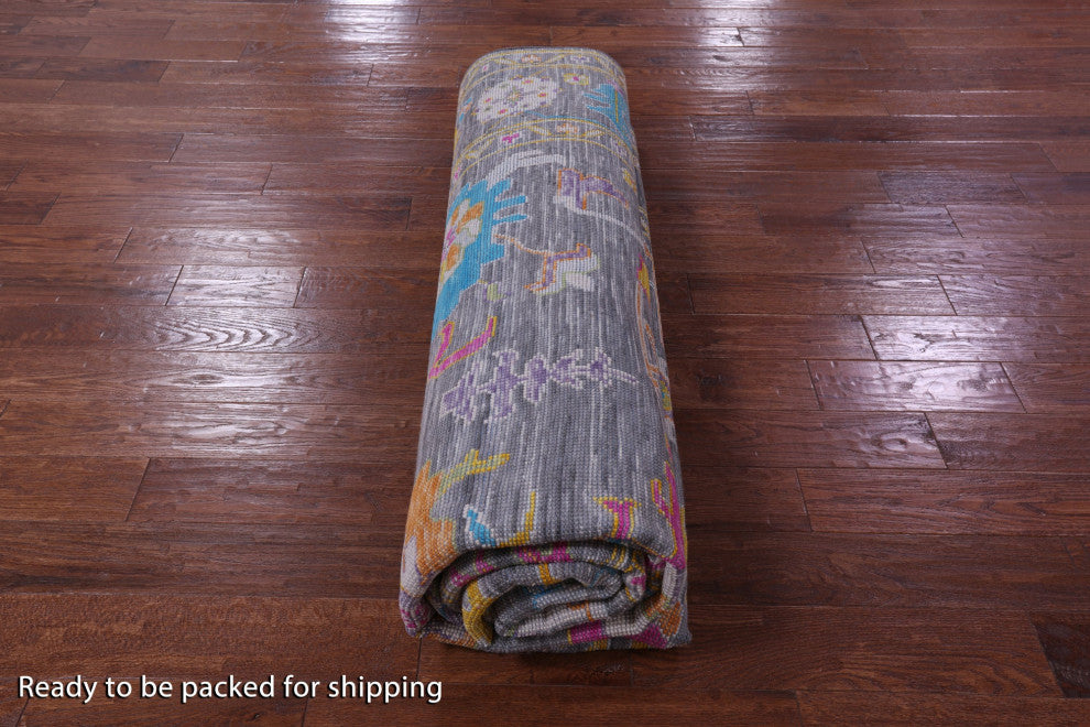 8' 11" X 12' 2" Hand Knotted Turkish Oushak Wool Rug - Q15585