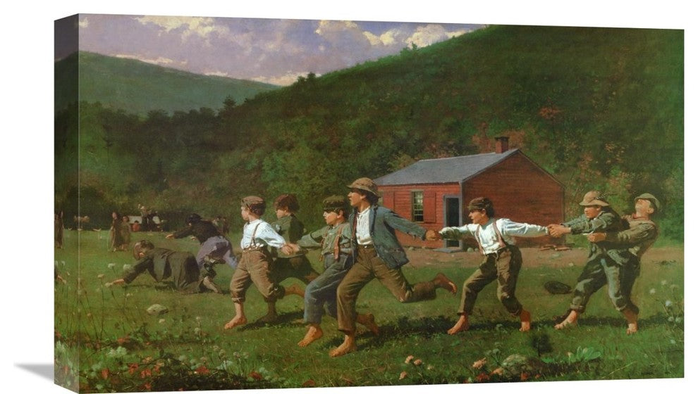 "Snap The Whip" Stretched Canvas Giclee by Winslow Homer, 22"x13"