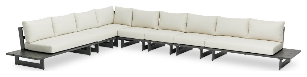 Maldives Cream Water Resistant Fabric Outdoor Patio Modular Sectional