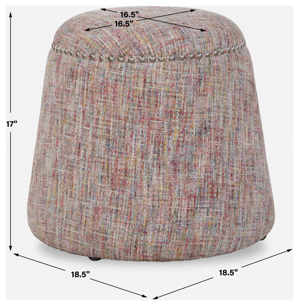 Uttermost Gumdrop Confetti Chenille Ottoman