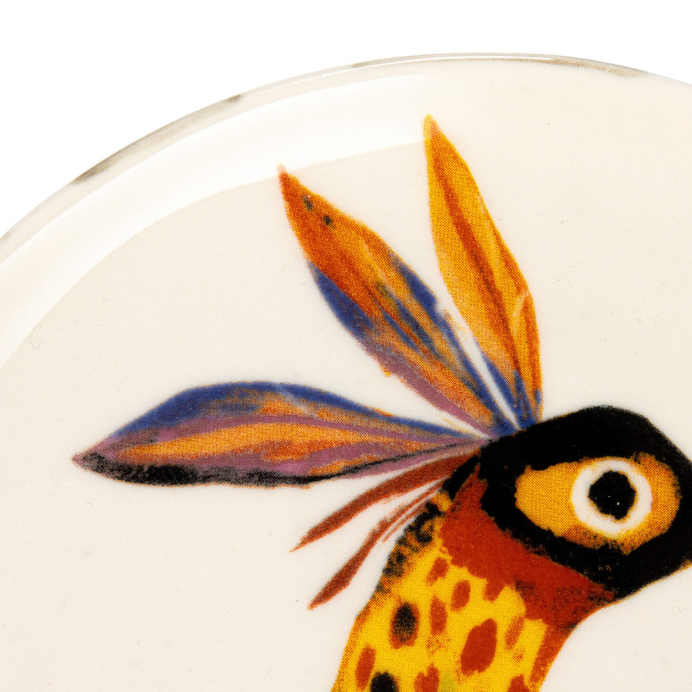 Stoneware Plate Set with Animal Designs, Multicolor, Set of 8