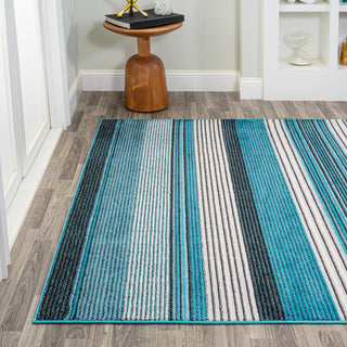 Duxbury Gradient Ticking Striped Blue/Navy 3'x5' Area Rug