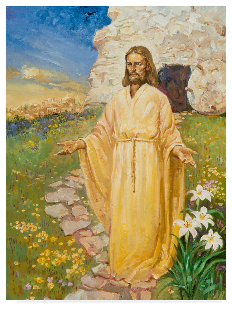 Hal Frenck 'Jesus Has Risen' Canvas Art, 47"x35"