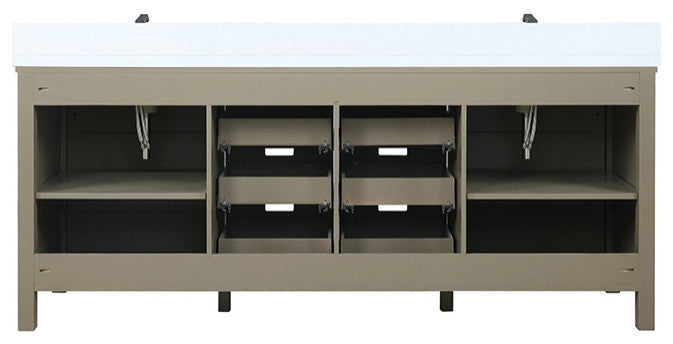 Marsyas 80" Vanity Cabinet Only, Rustic Brown