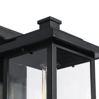 LNC 1-Light Matte Black Transitional Outdoor Wall Sconce, 15"H