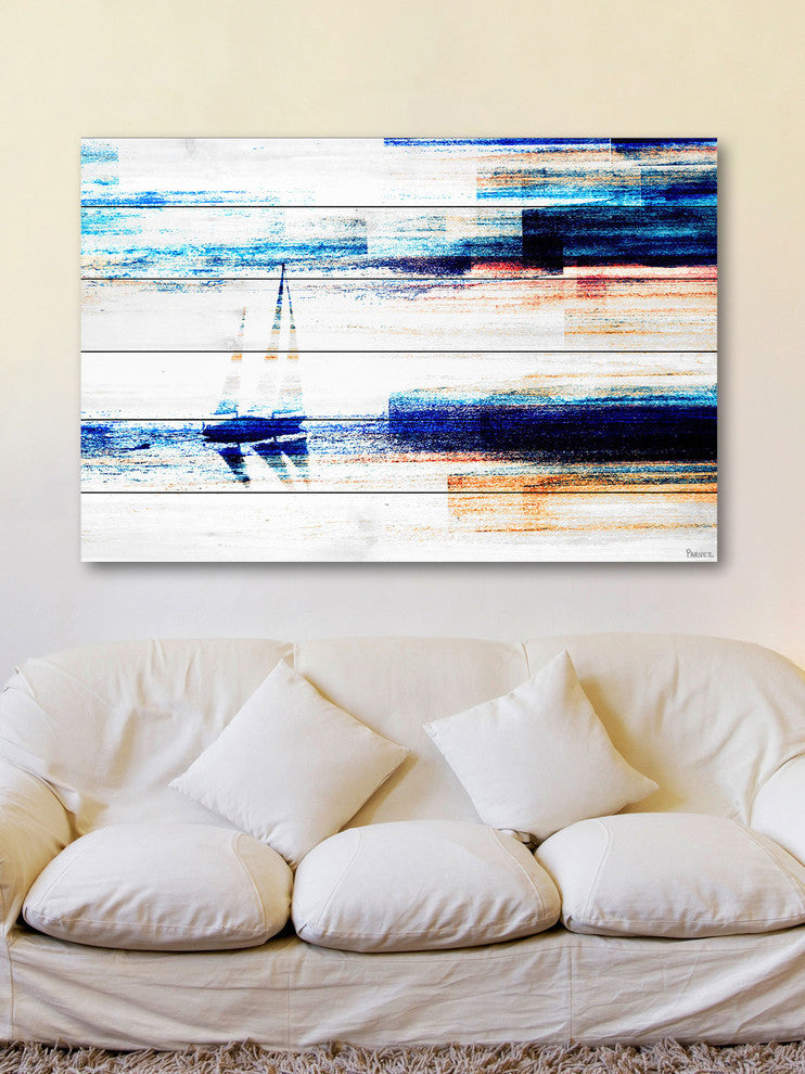 "Aegean Sea" UV Ink Print on White Wood60"x40", 60"x40"